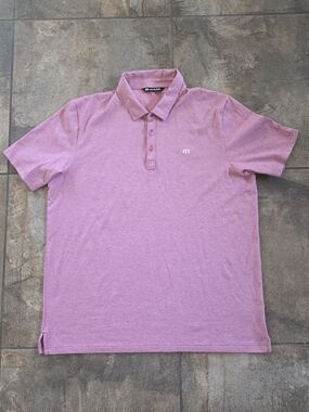 Travis Mathew Men’s XXL Pinstripe Golf Polo Shirt Pima Cotton Blend